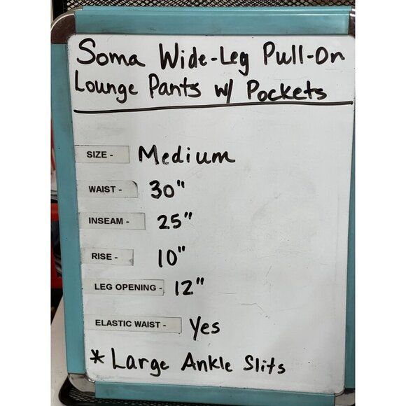 Soma Wide-Leg Pull-On Lounge Pants with‎ pockets Large ankle slit - Picture 7 of 9